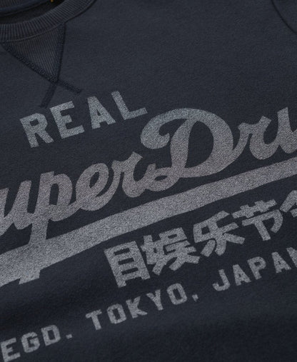 Classic Vintage Logo Graphic Slim Fit Sweatshirt | Eclipse Navy