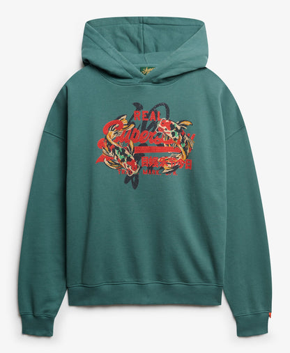Vintage Logo Tokyo Relaxed Hoodie | Mallard Green