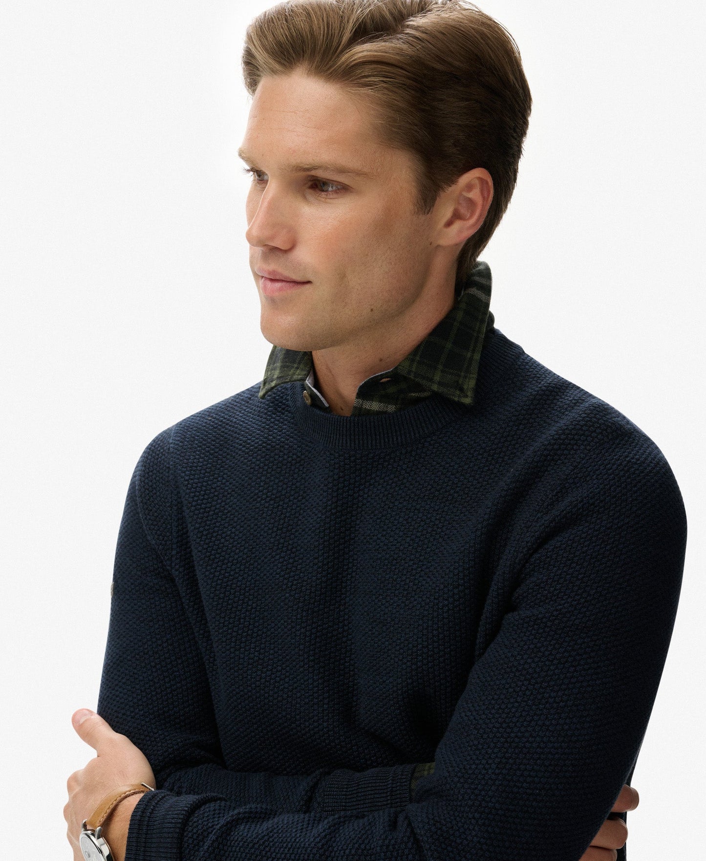 Light Weight Cotton Texture Jumper | Eclipse Navy Twist