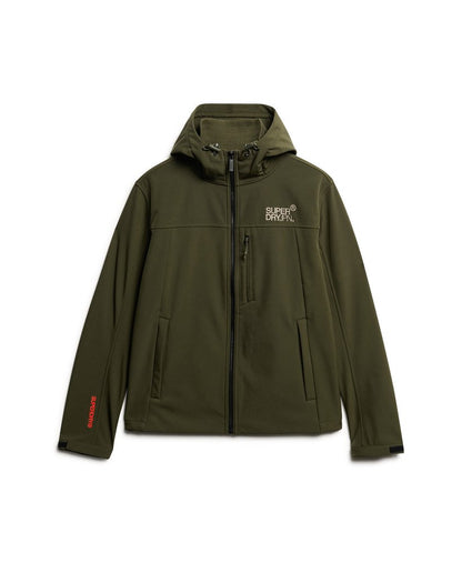 Hooded Soft Shell Trekker Jacket | Army Khaki