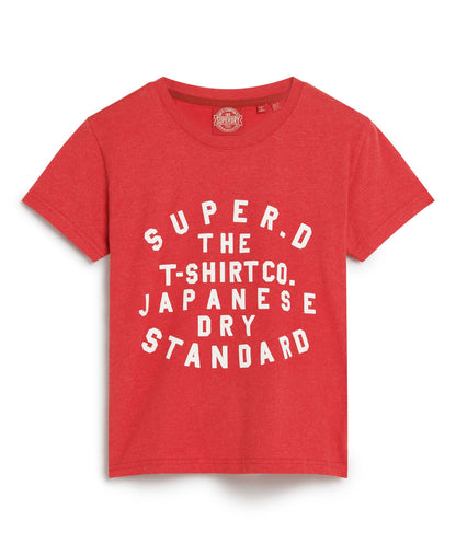 Puff Print Archive Fitted Slim Fit Tee | Papaya Red Marle