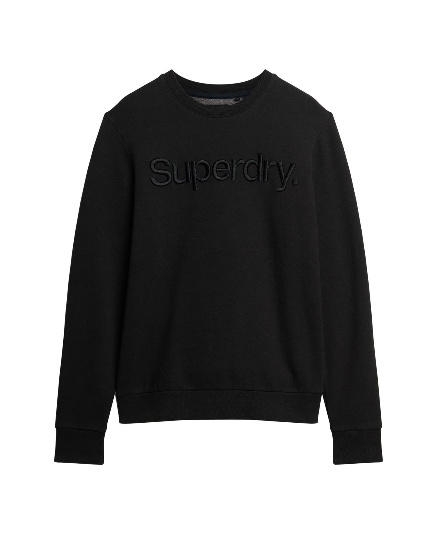 Tonal Embroidered Logo Crew | Black