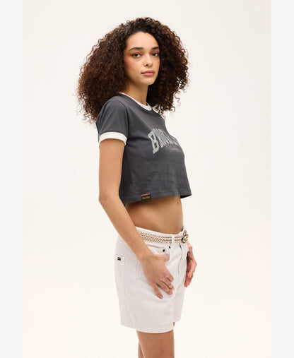 Athletic Essentials Ringer Slim Fit Tee | Charcoal