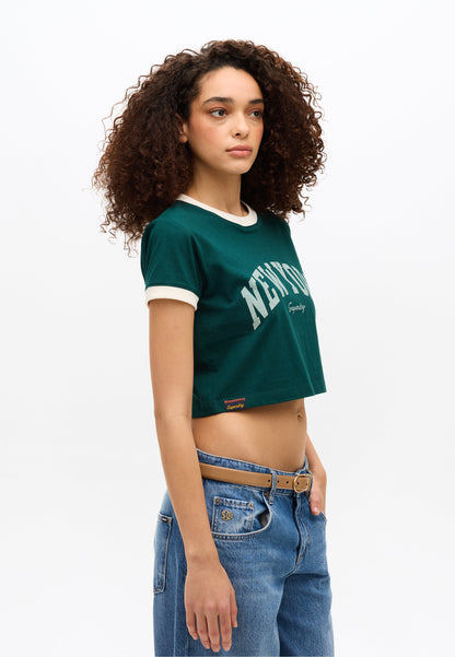 Athletic Essentials Ringer Slim Fit Tee | Dark Pine Green