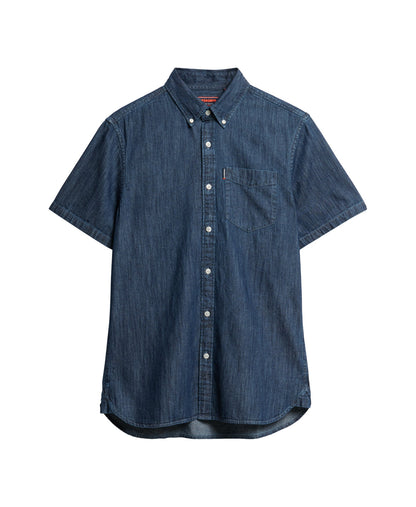 Essential Short Sleeve Denim Shirt | Rinse Wash