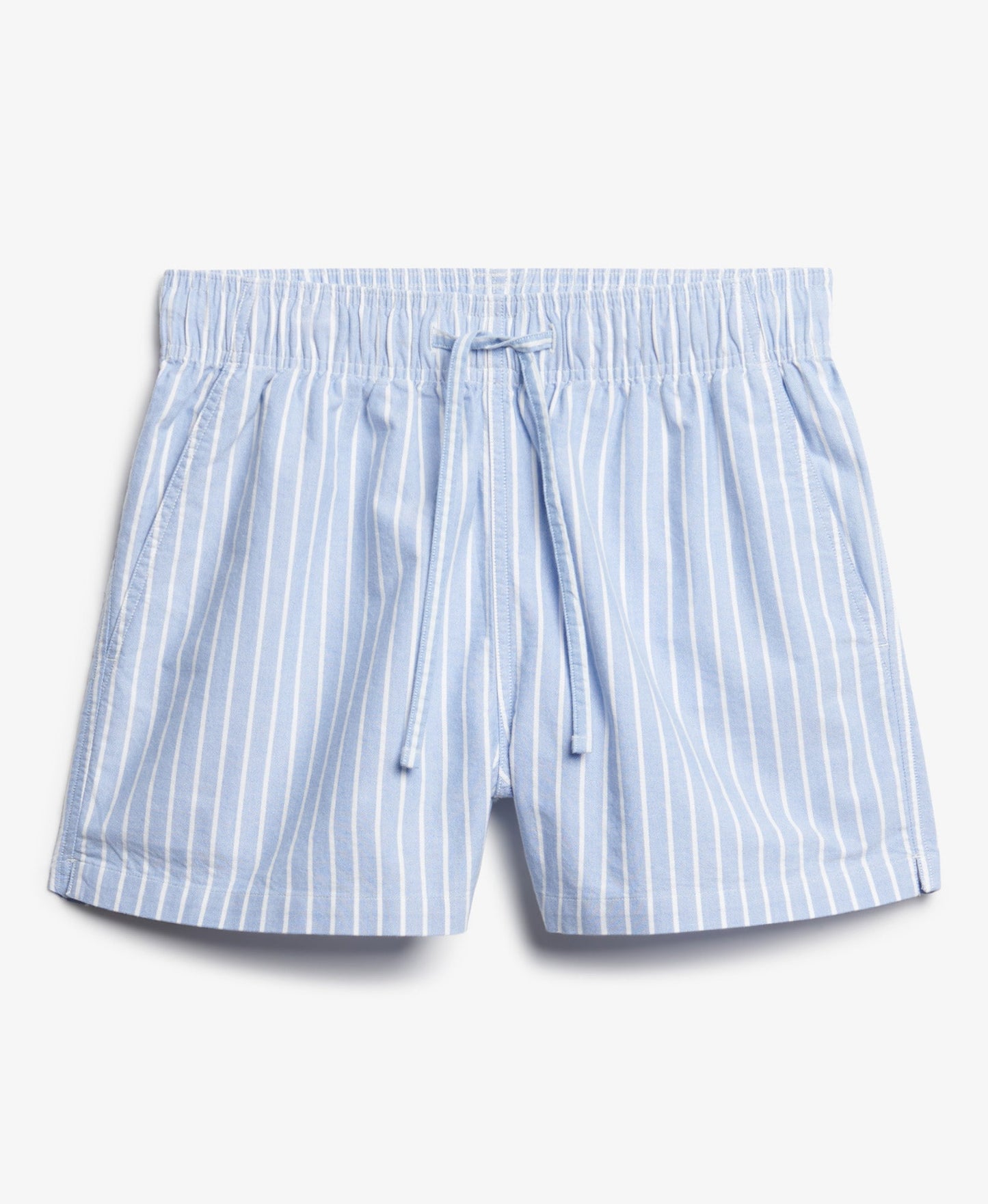 Cotton Stripe Elastic Short | Broker Blue Stripe