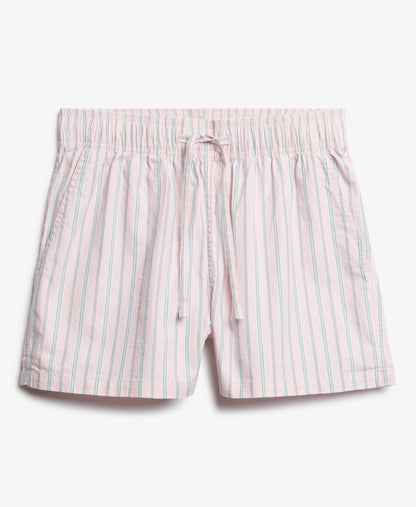 Cotton Stripe Elastic Short | Suffolk Pink Stripe