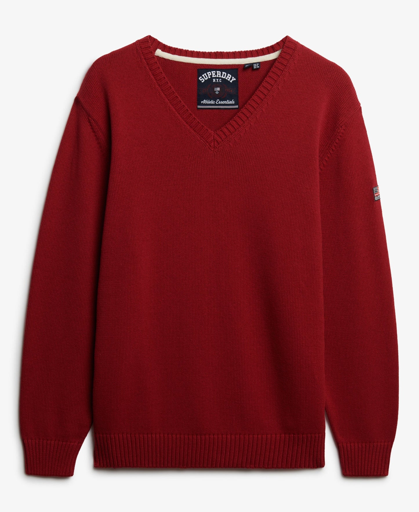 Oversized V Neck Jumper | Bordeaux Red
