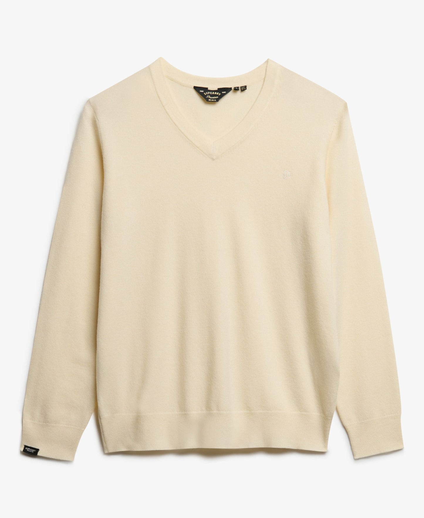 Classic V Neck Slim Fit Jumper | Cream Marle