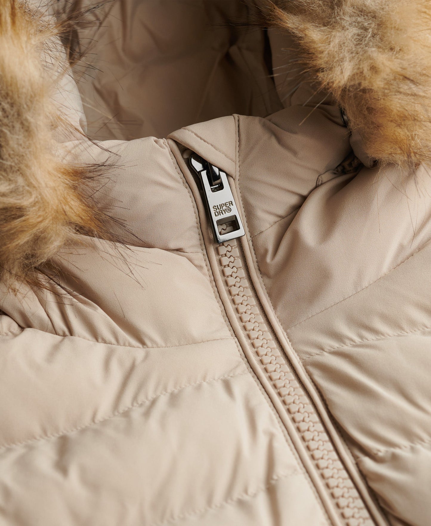Fuji Faux Fur Hooded Slim Fit Gilet | Chateau Grey