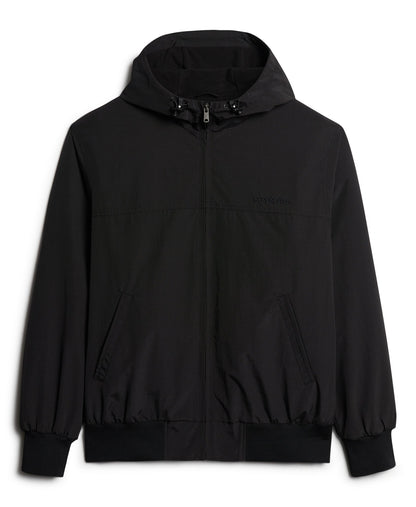 Surplus Nylon Hooded Bomber | Jet Black