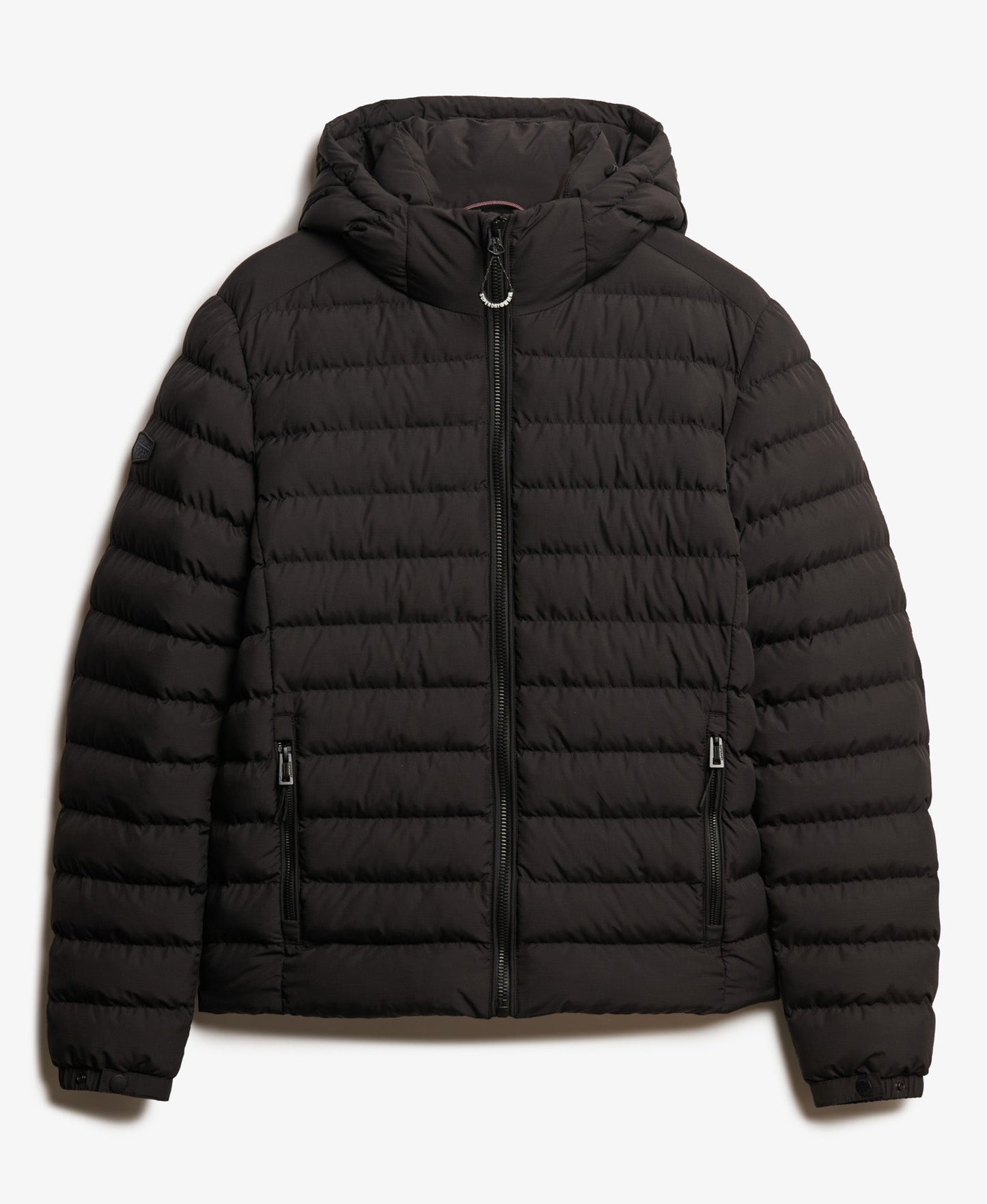 Hooded Fuji Padded Slim Fit Jacket | Black