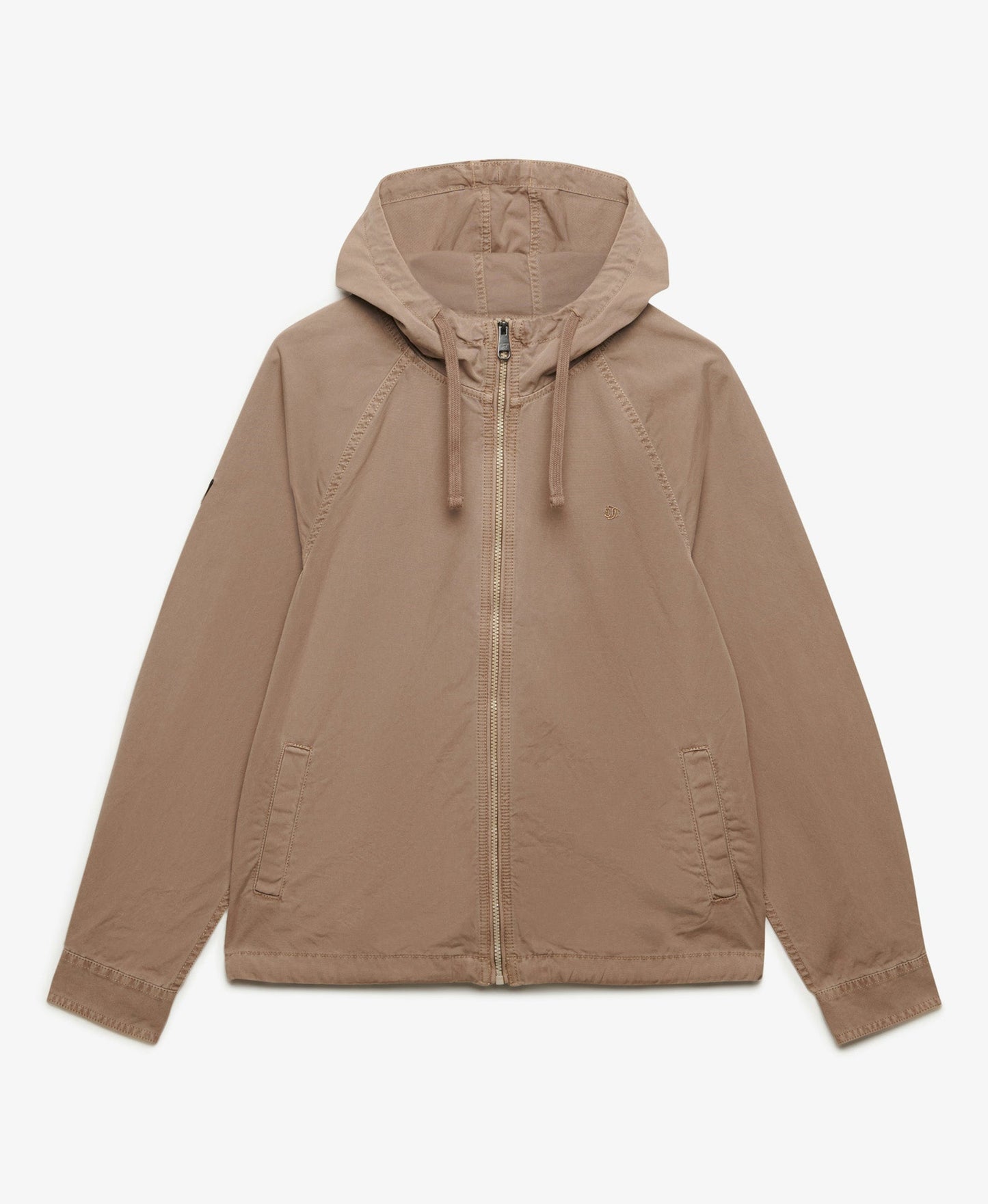 Hooded Washed Twill Jacket | Washed Stone