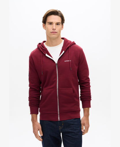 Plain Slim Fit Ziphood | Stanton Red