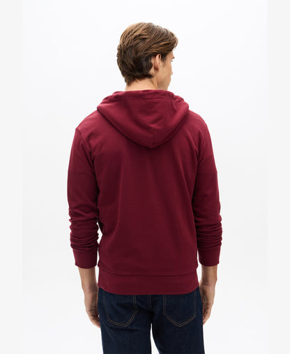 Plain Slim Fit Ziphood | Stanton Red