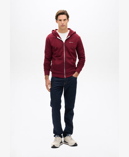 Plain Slim Fit Ziphood | Stanton Red