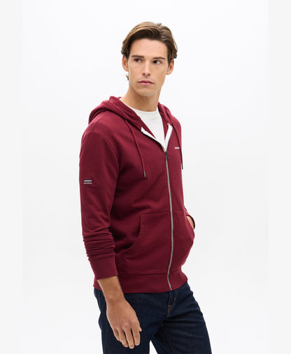 Plain Slim Fit Ziphood | Stanton Red