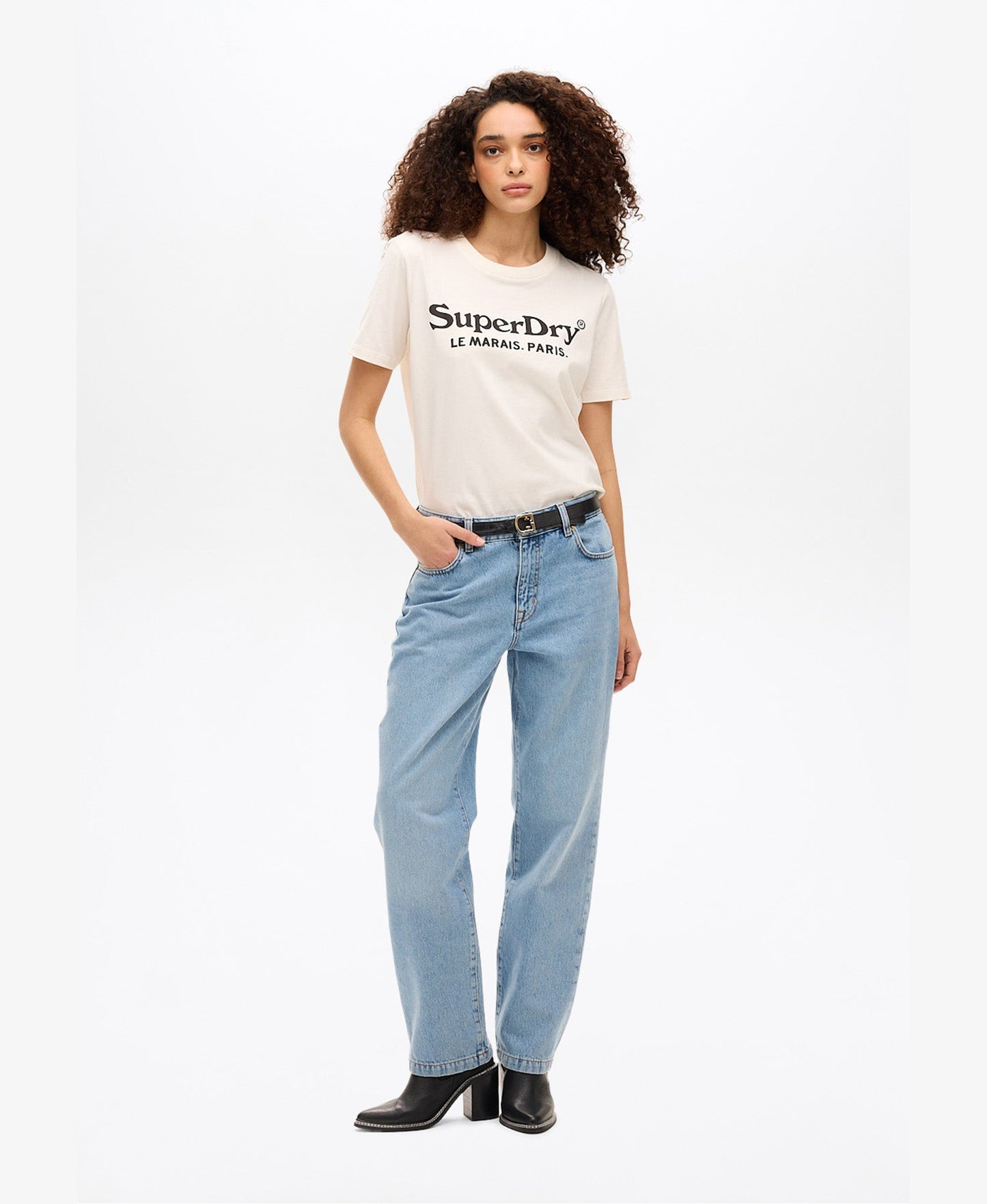Venue Metallic Graphic Tee | Chalk White